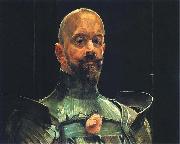Jacek Malczewski Self-portrait in an armour. oil painting artist